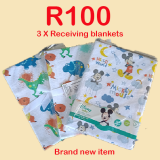THREE RECEIVING BLANKET SET – R100